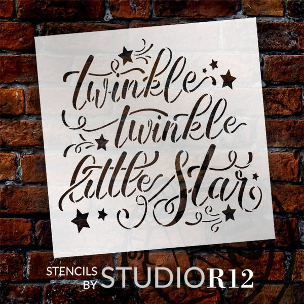 Twinkle Twinkle Little Star Stencil by StudioR12 | DIY Child Bedroom & Nursery Home Decor | Craft & Paint Wood Signs | Select Size | STCL5599