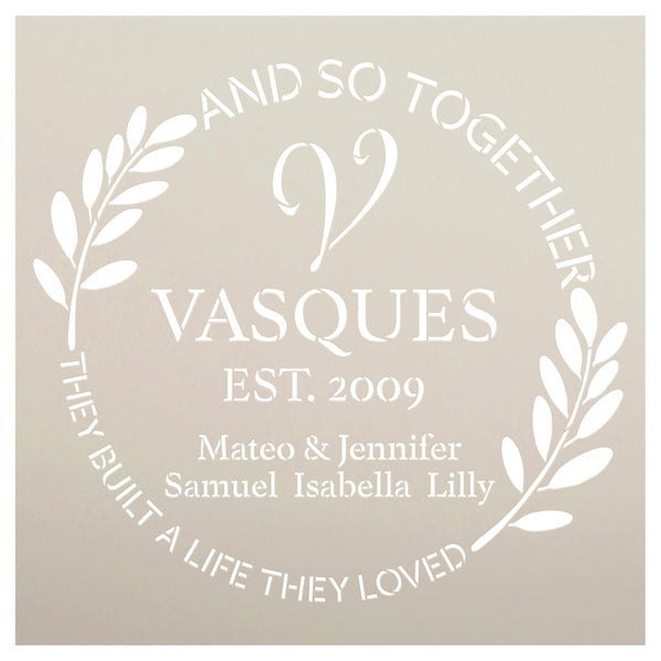 Personalized and So Together Stencil by StudioR12 - Select Size - USA Made - Craft DIY Anniversary Wedding Home Decor | Paint Custom Family Wood Sign | Reusable Template | PRST6431