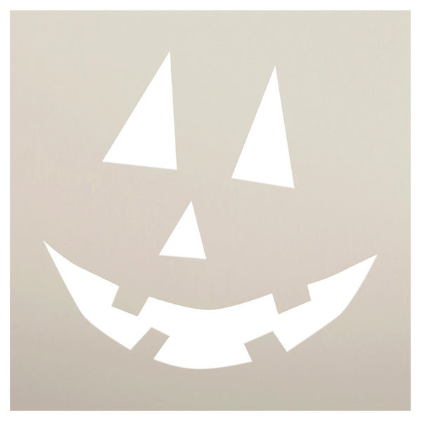Traditional Jack-O-Lantern Stencil by StudioR12 | Craft & Paint DIY Halloween Decor | Fall Pumpkin Face Pattern Template | Select Size