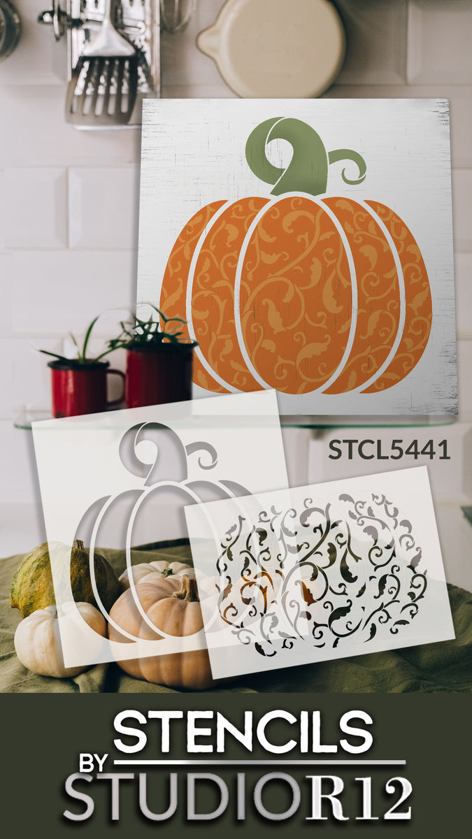 Victorian Vine Pumpkin – StudioR12 Stencils