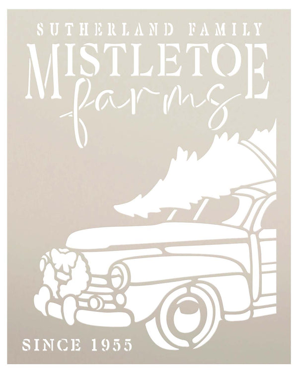 Family Mistletoe Farm Personalized Stencil by StudioR12 | DIY Home Decor | Craft & Paint Wood Sign Reusable Mylar Template | 13.5 x 9.75 INCHES | PRST5250