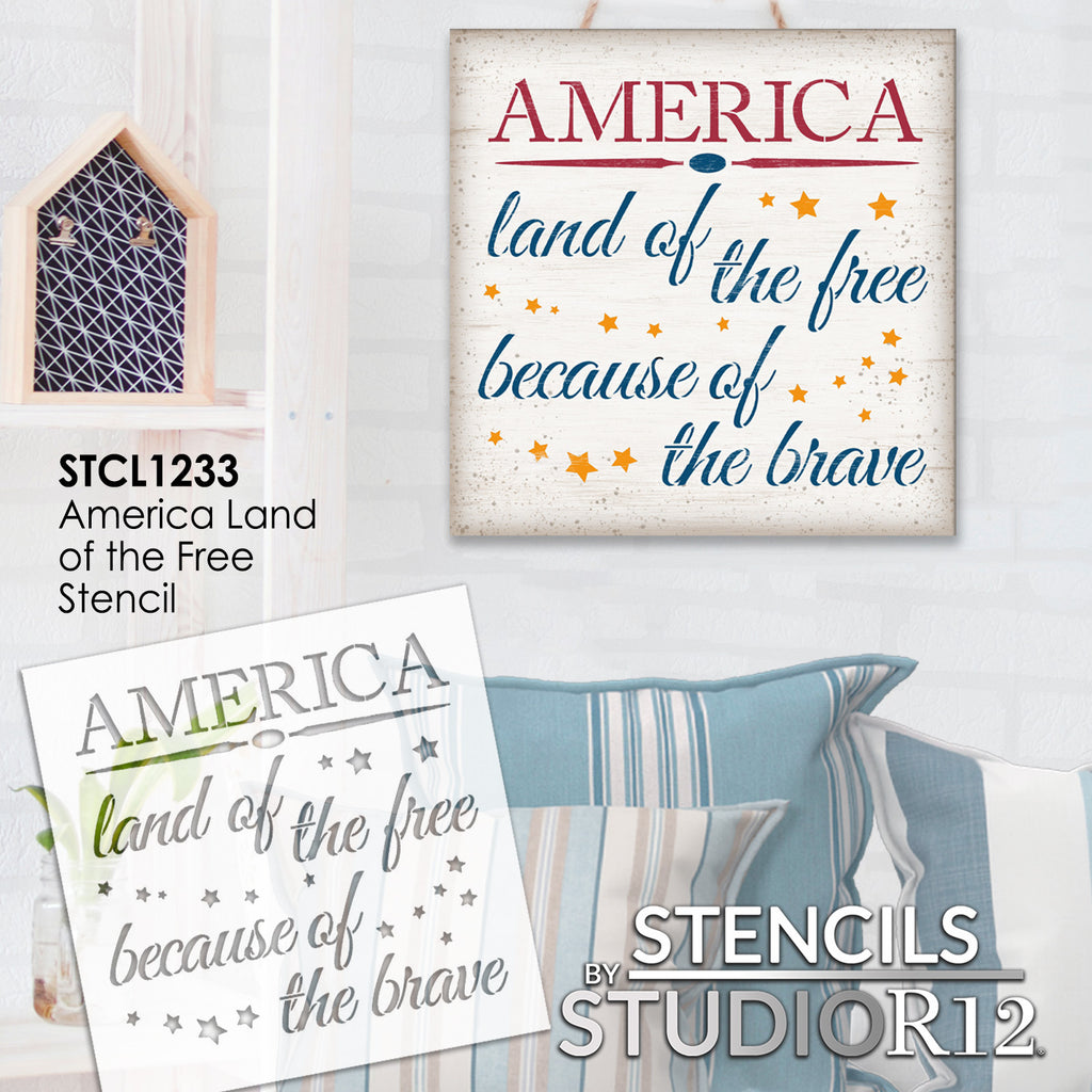 
                  
                4th Of July,
  			
                America,
  			
                American,
  			
                Art Stencil,
  			
                Brave,
  			
                Free,
  			
                Home,
  			
                Home Decor,
  			
                Land of the Free,
  			
                Quotes,
  			
                Sayings,
  			
                Star,
  			
                Stars,
  			
                Stencils,
  			
                Studio R 12,
  			
                StudioR12,
  			
                StudioR12 Stencil,
  			
                Template,
  			
                Travel,
  			
                  
                  