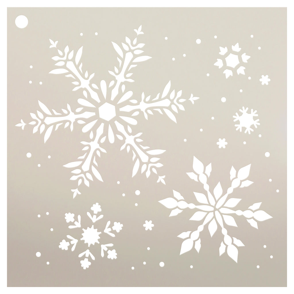 Snowflakes Stencil by StudioR12, Reusable Mylar Template, Painting, Mixed  Media