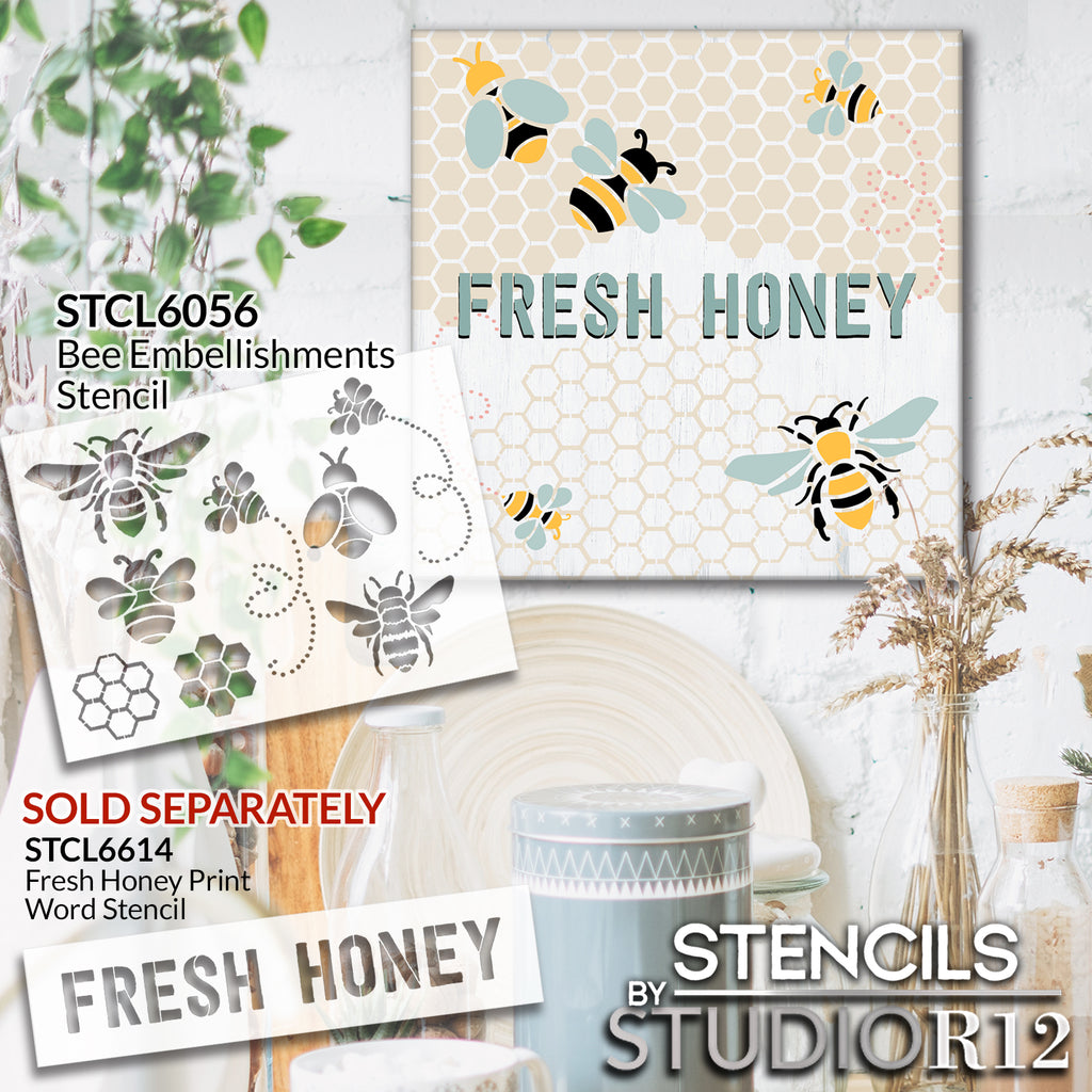 
                  
                Bee,
  			
                embellishment,
  			
                embellishment stencil,
  			
                Honey,
  			
                honey comb,
  			
                Honeycomb,
  			
                Pattern,
  			
                Pattern Stencils,
  			
                  
                  