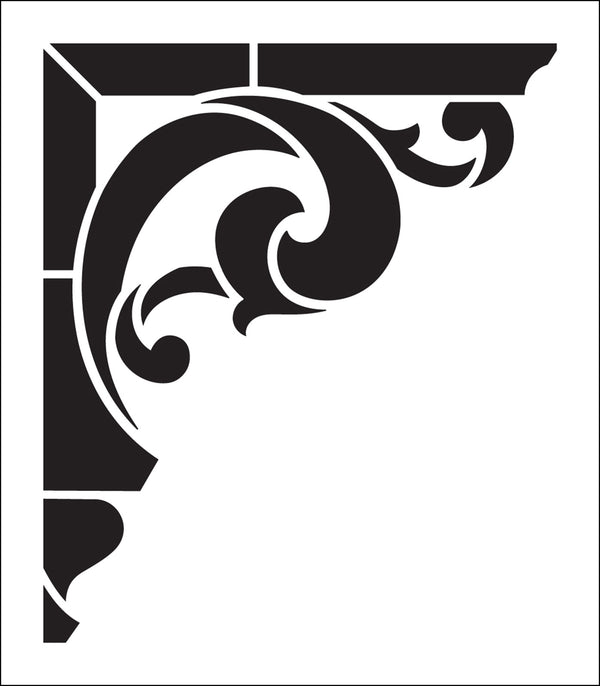 Victorian Scroll Corner Embellishment Stencil by StudioR12 - Select Size - USA Made - DIY Crafting - Reusable Painting Template for Wood, Walls & Floors - STCL7163