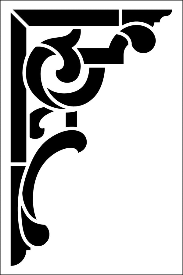 Ornamental Scroll Corner Embellishment Stencil by StudioR12 - Select Size - USA Made - DIY Decorative Border - Reusable Painting Template for Wood, Walls & Floors - STCL7167