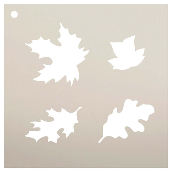 New Happy Fall Leaves Stencil by StudioR12 | Rustic and charming - Reusable Mylar Template | Painting, Chalk, Mixed Media | Crafting, DIY Home Decor - STCL927 - SELECT SIZE