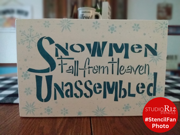 Snowmen Fall From Heaven Stencil by StudioR12 | Christmas and Winter DIY Decor | STCL964