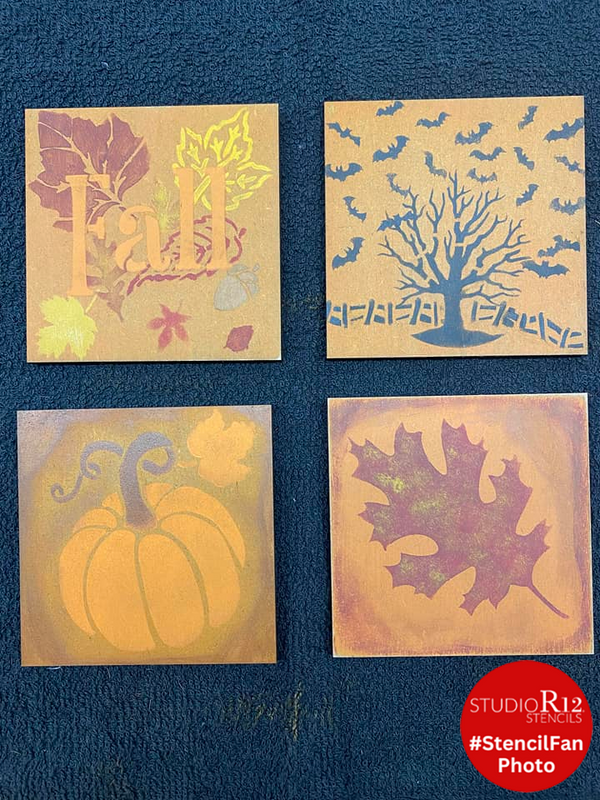 4 Inch Square Coaster Set of 4 with Base | Ready to Paint, 1/4