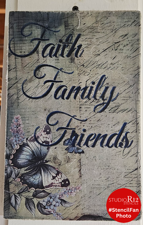 Faith Family Friends by StudioR12 | Traditional and Elegant Reusable Mylar Template | Painting, Chalk, Mixed Media | Wall Art, DIY Home Decor - STCL1213 - SELECT SIZE