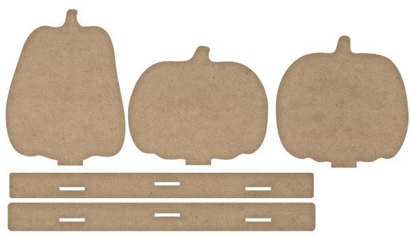 Standing Pumpkin Trio Surface by StudioR12 - Ready to Paint Unfinished Wood Surface for Fall Crafting - DIY Seasonal Autumn Decor - WDSF1737