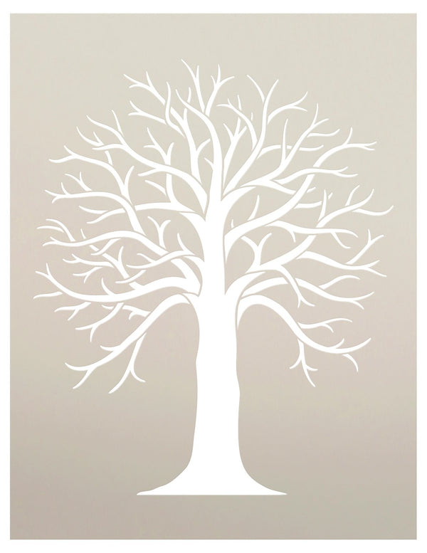 Tree Stencil by StudioR12 | Country Nature Art - Medium 8.5 x 11-inch Reusable Mylar Template | Painting, Chalk, Mixed Media | Use for Crafting, DIY Home Decor - STCL1053_1