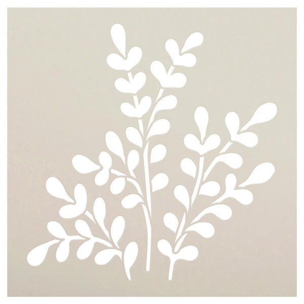 Spring Foliage Stencil by StudioR12 - USA Made - Select Size - Reusable Mixed Media Greenery Template for DIY Crafting & Painting - STCL7209