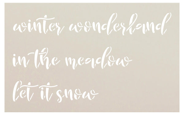 Winter Wonderland Words Stencil by StudioR12 - Select Size - USA Made - DIY Seasonal Holiday Home Decor - Let It Snow - Reusable Painting Template - STCL7202