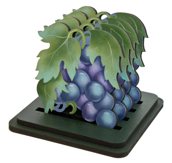 Grape Coasters Set of 4 with Base + Stencils | CMBN633