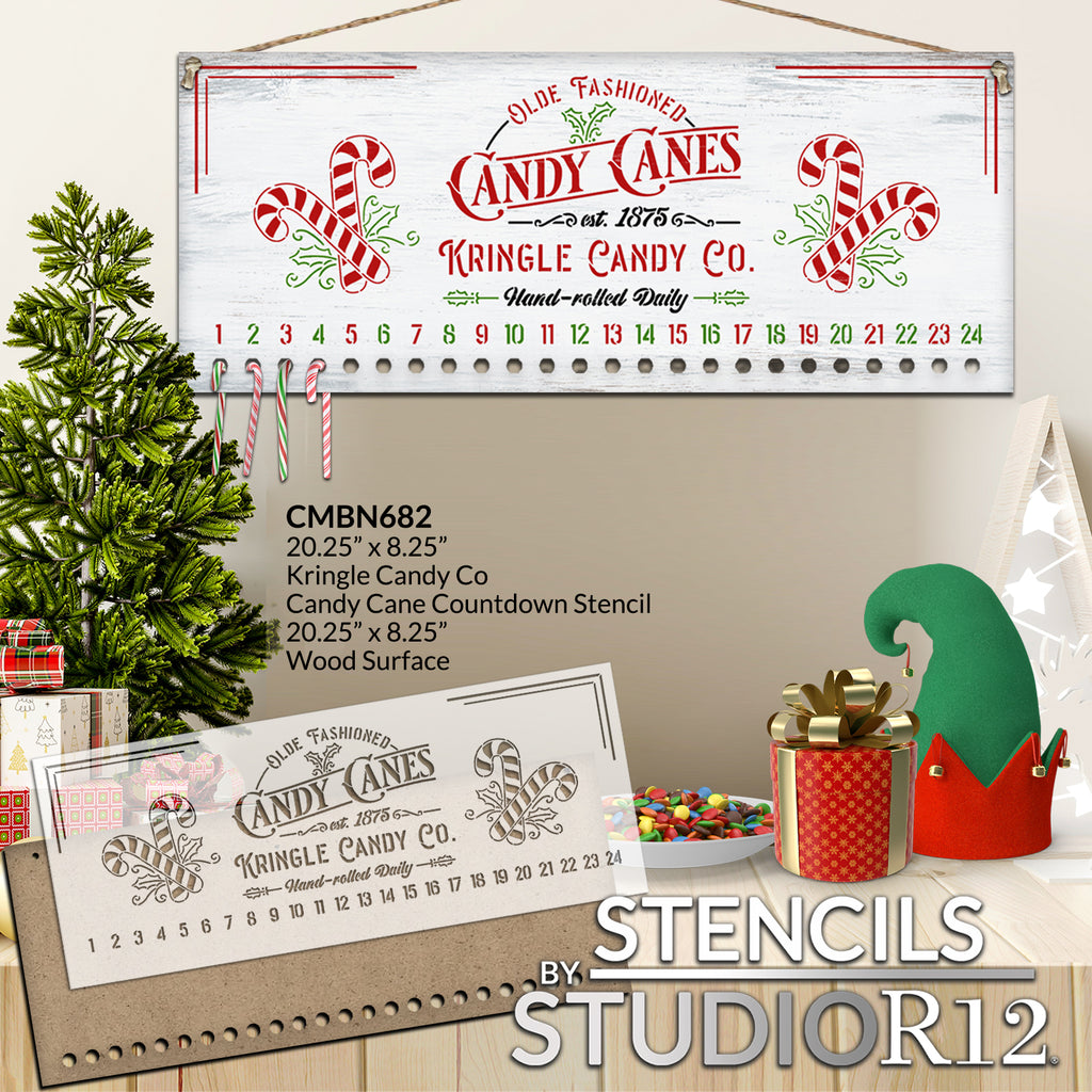 Kringle Candy Cane Christmas Countdown Project Set | DIY Advent – StudioR12 Stencils kringle-candy-cane-christmas-countdown-project-set-diy-advent-studior12-stencils