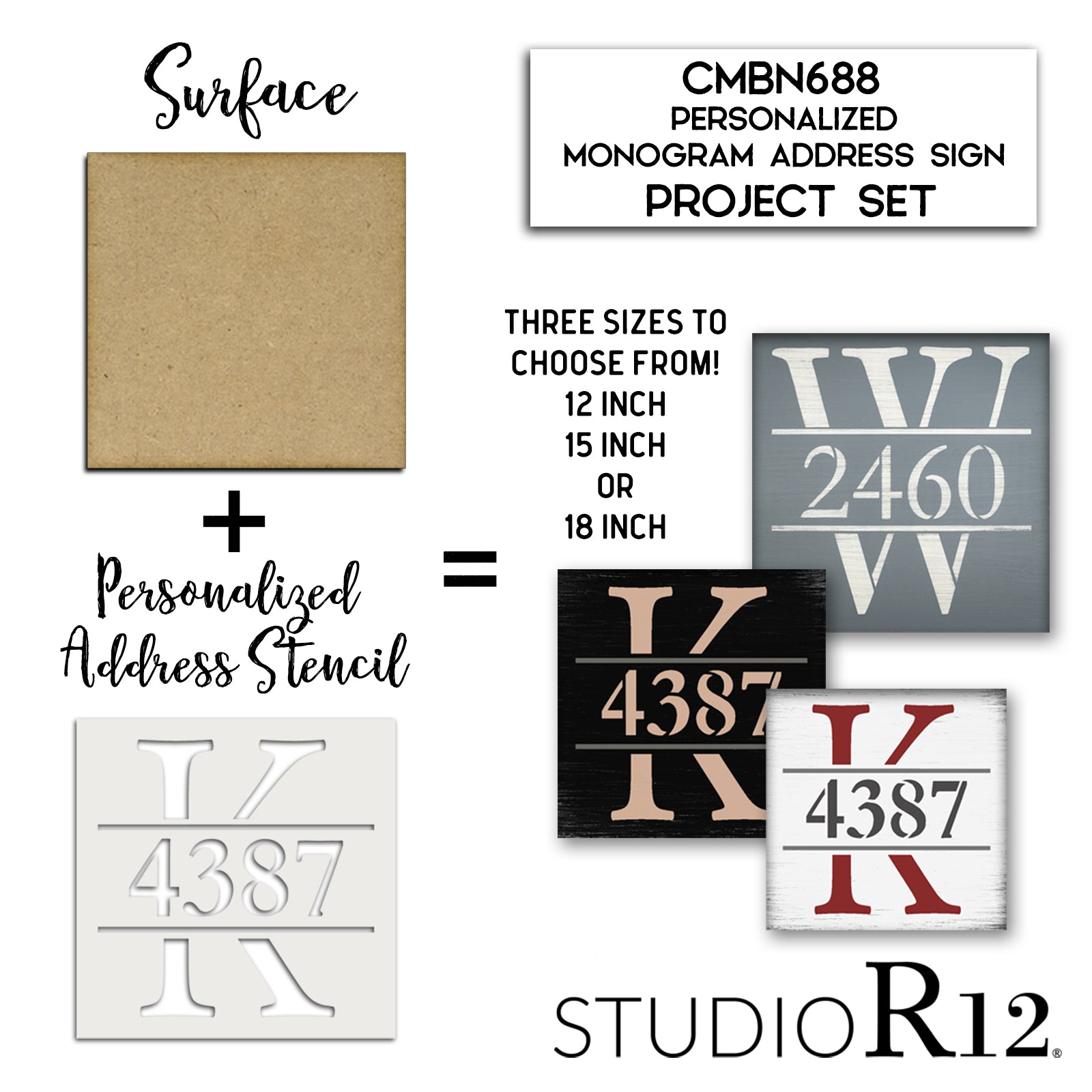 Farmhouse Monogram Chalkboard Calendar Project Set