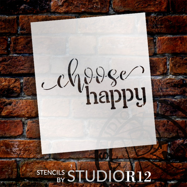 Choose Happy Stencil by StudioR12 | DIY Home Deocr | Paint, Craft | DIY7008