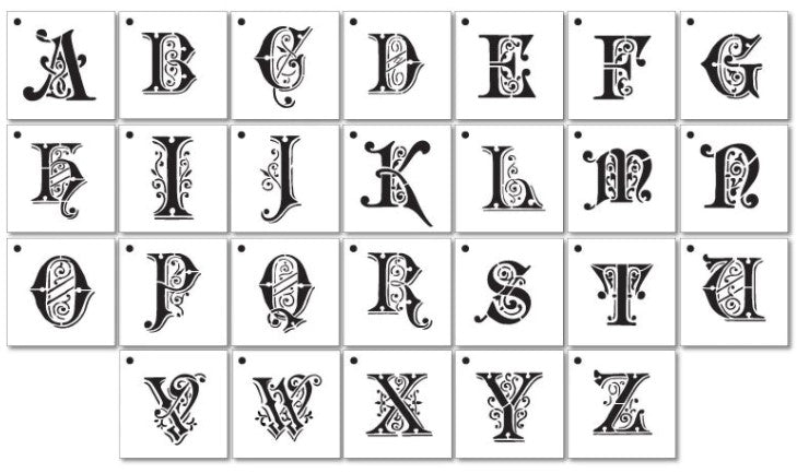 
                  
                alphabet,
  			
                letters,
  			
                letters stencil,
  			
                Mixed Media,
  			
                monogram,
  			
                Multimedia,
  			
                ornate,
  			
                stencil,
  			
                stencil set,
  			
                StudioR12,
  			
                victorian,
  			
                vintage,
  			
                  
                  
