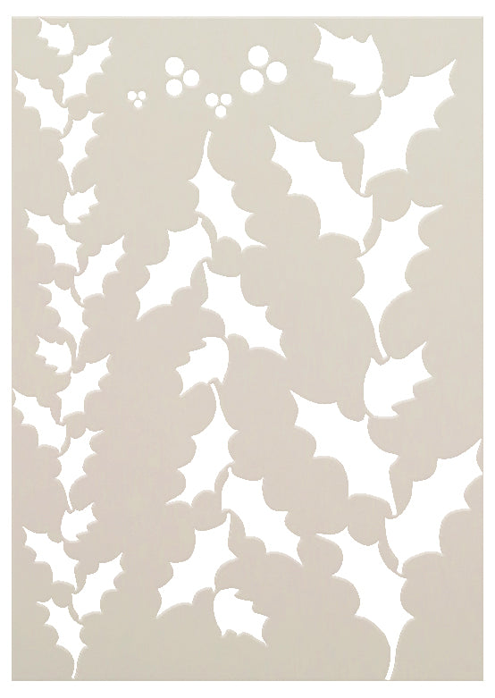 Boughs of Holly - Border Stencil - 8.5