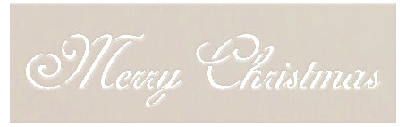 Merry Christmas Stencil by StudioR12 | Elegant Script Word Art - Mini 8 x 3-inch Reusable Mylar Template | Painting, Chalk, Mixed Media | Use for Journaling, DIY Home Decor - STCL206_1