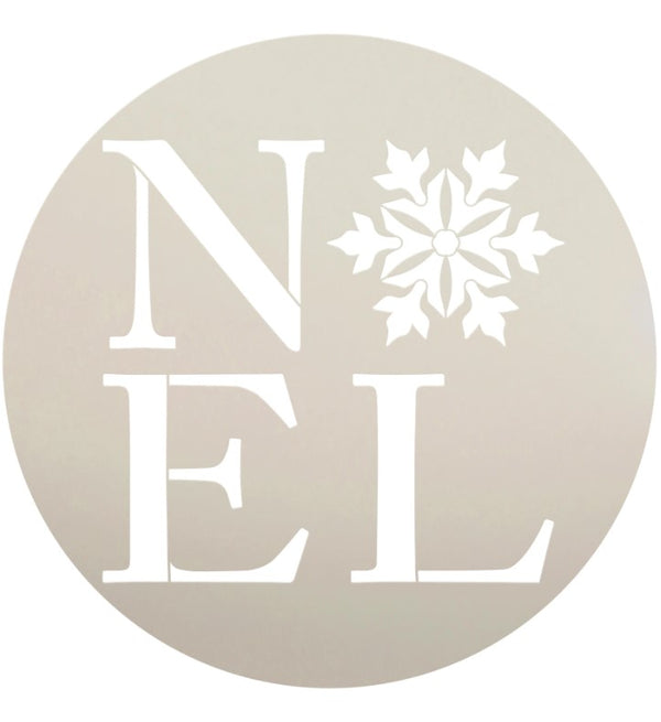 Noel with Snowflake | Round Word Art Stencil | by StudioR12 | STCL3007