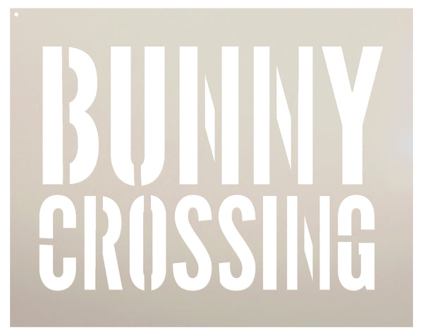 Bunny Crossing Stencil by StudioR12 | Fun Easter Road Sign Word Art - Mini 3 x 2.5-inch Reusable Mylar Template | Painting, Chalk, Mixed Media | Use for Journaling, DIY Home Decor - STCL665_1
