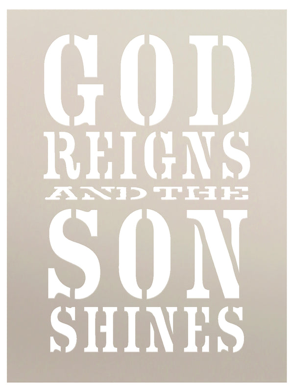 God Reigns Stencil by StudioR12 | Religious Bold Poster Word Art - Mini 3 x 4-inch Reusable Mylar Template | Painting, Chalk, Mixed Media | Use for Journaling, DIY Home Decor - STCL669_1