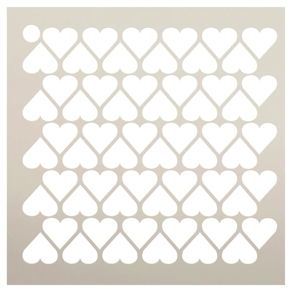 Hearts Mini Pattern Stencil by StudioR12 | Paint Backgrounds | Journaling | Mixed Media | Valentine's Day Decor |4