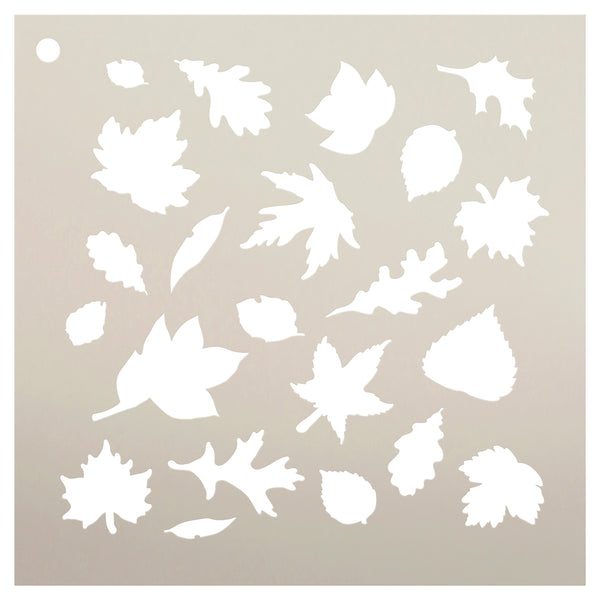 Fall Leaves Mini Pattern Stencil by StudioR12 | DIY Autumn Decor | Background Painting | Journal | Mixed Media | 4