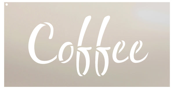 Coffee Stencil by StudioR12 | Casual Script Word Art - Small 8 x 4-inch Reusable Mylar Template | Painting, Chalk, Mixed Media | Use for Journaling, DIY Home Decor - STCL831_2