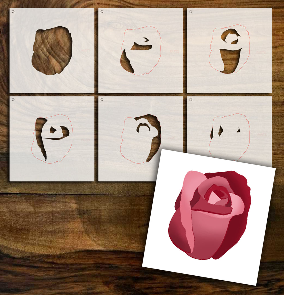 Buy Stencil - Layered Rose Bunch 4x8 2 Pcs Online