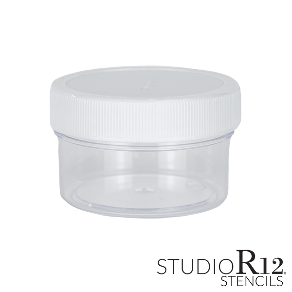 Lidded Clear Plastic Jar | Select Size - 1/2oz - 1oz - 2oz | TOOL656