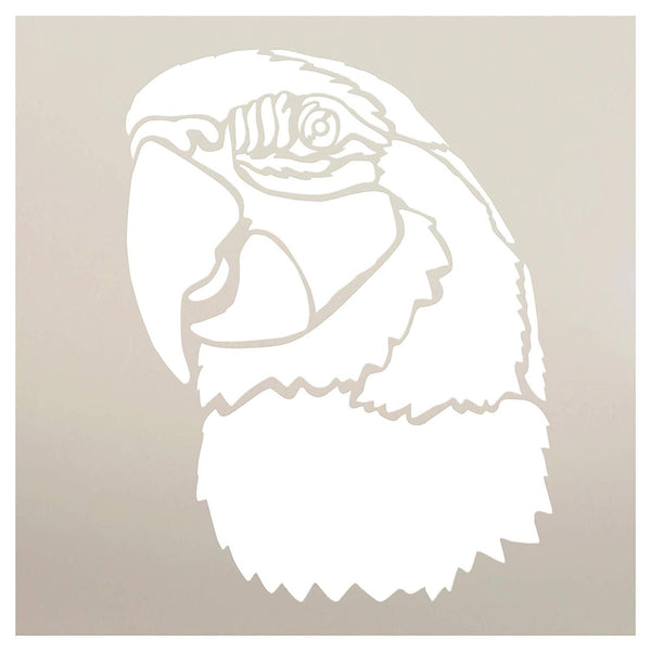 Macaw Portrait Stencil by StudioR12 | Zoo Animals | Craft DIY Bird Kids Decor Gift | Nature School Home Creativity | Family Nursery Play Room | Reusable Mylar Template | Paint Wood Sign