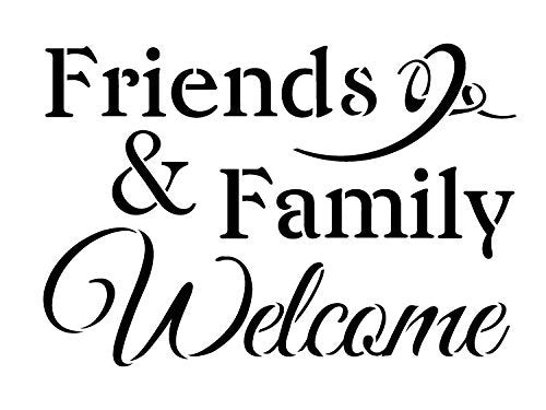 Thin Welcome Script Stencil by StudioR12