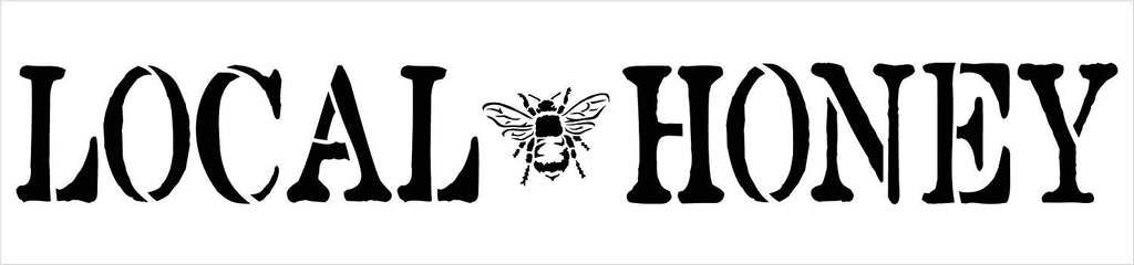 Bumble & Co Local Honey Stencil with Bee by StudioR12 DIY Rustic Farm Home Decor Craft & Paint Farmhouse Wood Signs Select Size 18 x 18 inch