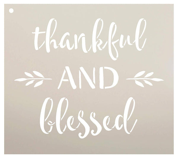Thankful and Blessed Stencil by StudioR12 | Reusable Mylar Template | Use to Paint Wood Signs - Pallets - DIY Fall & Thanksgiving Decor - Select Size
