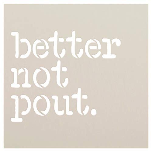Better Not Pout Stencil by StudioR12 | Santa Claus Naughty & Nice | Reusable Mylar Template | DIY Holiday Decor | Farmhouse Christmas Gift | Paint Wood Signs | Home Crafting