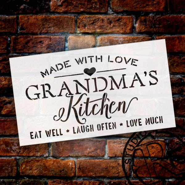 Made with Love Grandma's Kitchen Stencil by StudioR12 | Mothers Day Gift | DIY Home Decor | Select Size | STCL2630