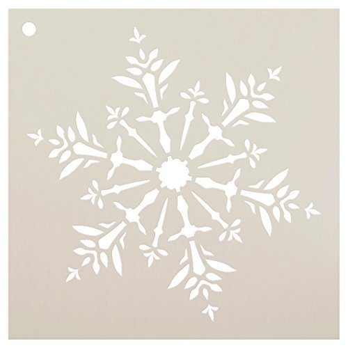 Snowflake Stencil by StudioR12 | Delicate Winter Art - Mini 4 x 4-inch Reusable Mylar Template | Painting, Chalk, Mixed Media | Use for Journaling, DIY Home Decor - STCL952_1