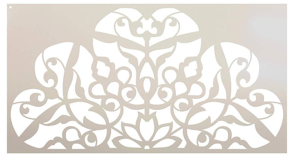Mandala - Flower Swirls - Half Design Stencil by StudioR12 | Reusable Mylar Template | Use to Paint Wood Signs - Pallets - Pillows - Wall Art - Floor Tile - Select Size