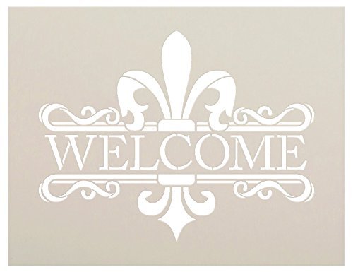 Elegant Fleur De Lis Stencil by StudioR12 | Reusable Mylar Template | Use to Paint Wood Signs - Pallets - Welcome Signs - DIY French Home Decor - Select Size (25