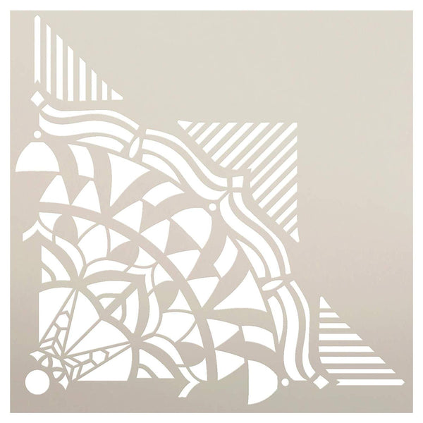 Mandala - Geometric - Quarter Design Stencil by StudioR12 | Reusable Mylar Template | Use to Paint Wood Signs - Pallets - Pillows - Wall Art - Floor Tile -