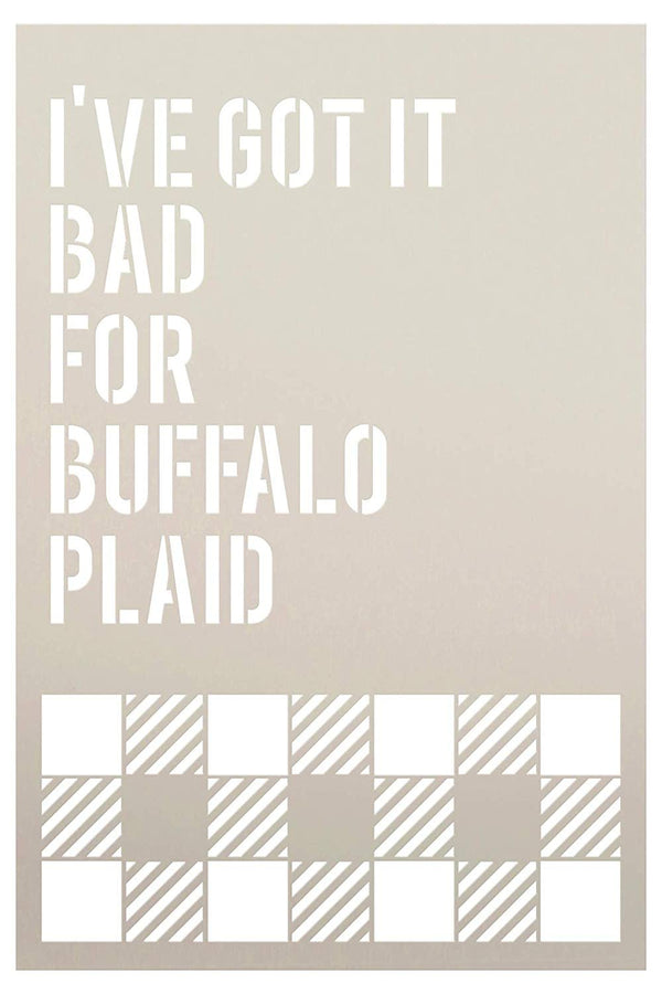 Got It Bad for Buffalo Plaid Check Square Stencil by StudioR12 | Painting Wood Sign | Furniture Totes Fabric | Lumberjack Pattern | Diagonal Large Square Pattern | DIY Home Decor - Choose Size