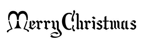 Merry Christmas Stencil by StudioR12 | Noble Holiday Word Art - Mini 9 x 3-inch Reusable Mylar Template | Painting, Chalk, Mixed Media | Use for Journaling, DIY Home Decor - STCL209_1