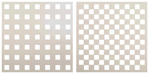 Gingham Plaid Squares Stencil - 2 Part by StudioR12 | Reusable Mylar Template | Use to Paint Wood Signs - Pillows - Flour Sack - Towels - DIY Country Decor - Select Size