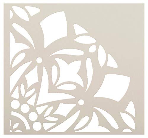Mandala - Snow - Quarter Design Stencil by StudioR12 | Reusable Mylar Template | Use to Paint Wood Signs - Pallets - Pillows - Wall Art - Floor Tile - | STCL2554