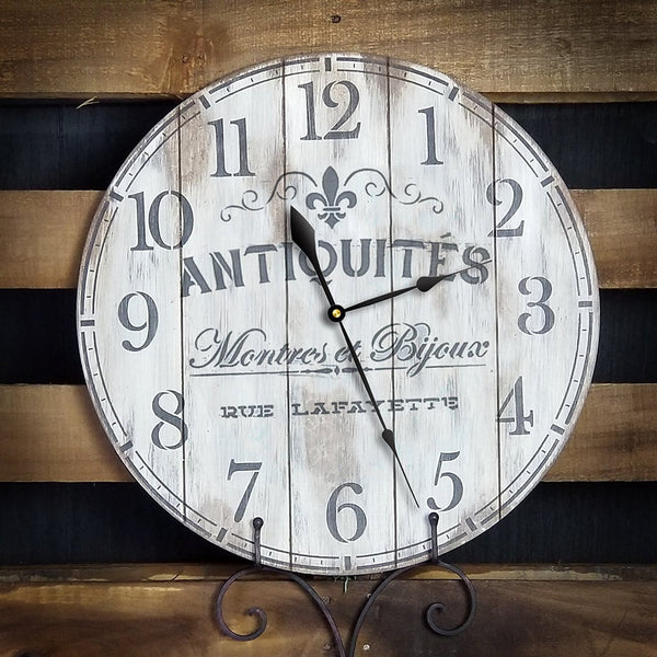 Round Clock Stencil - French Antique Lettering by StudioR12 - Paint DIY Wood Clocks - Small to Extra Large - for Home Decor - Select Size | STCL2428