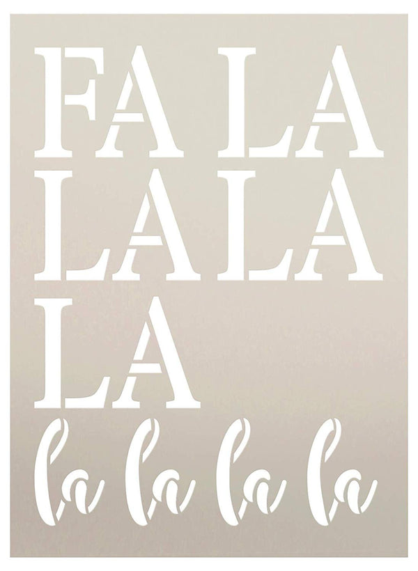 FA La La Christmas Cursive Word Stencil by StudioR12 | Wood Signs | Word Art Reusable | Family Dining Room | Painting Chalk Mixed Multi-Media | DIY Home - Choose Size