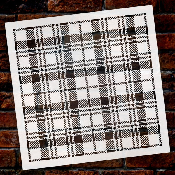 Black Watch Plaid Stencil by StudioR12 | Wood Signs | Word Art Reusable | Family Dining Room | Painting Chalk Mixed Multi-Media | Choose Size | STCL2858